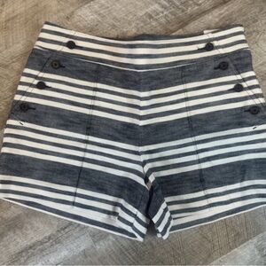 Striped Navy and White Women's Knit Shorts